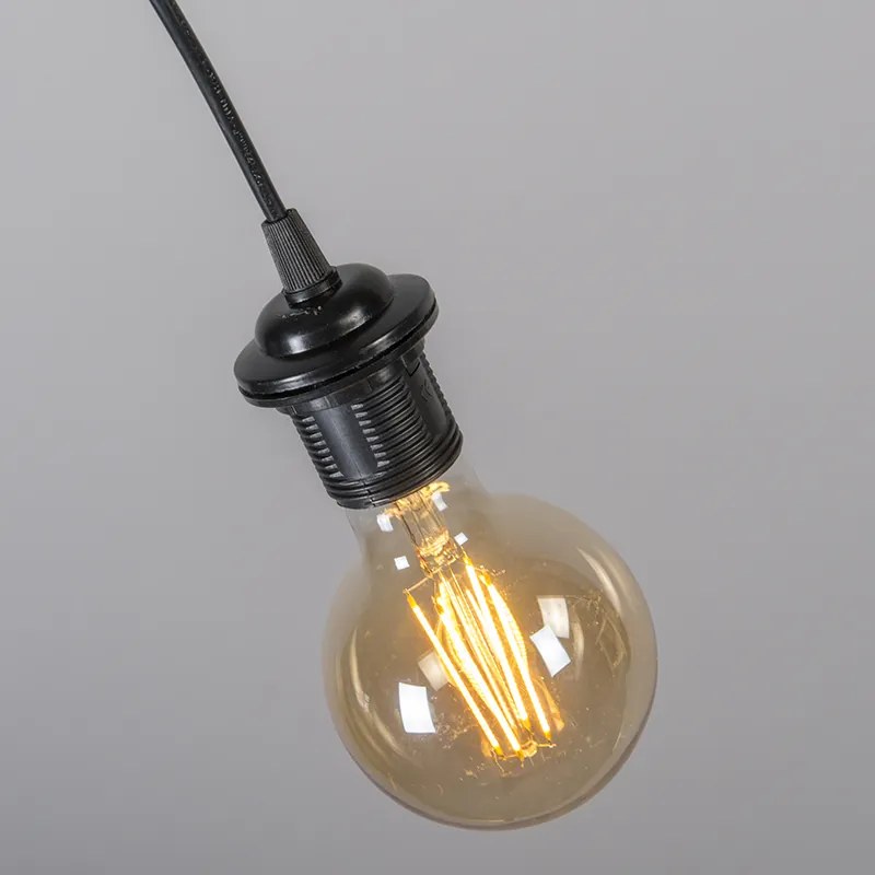 Candeeiro de suspensão moderno preto com cúpula branca 45 cm - Pendant Moderno