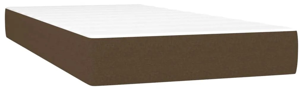 Cama boxspring com colchão 120x190 cm tecido castanho-escuro