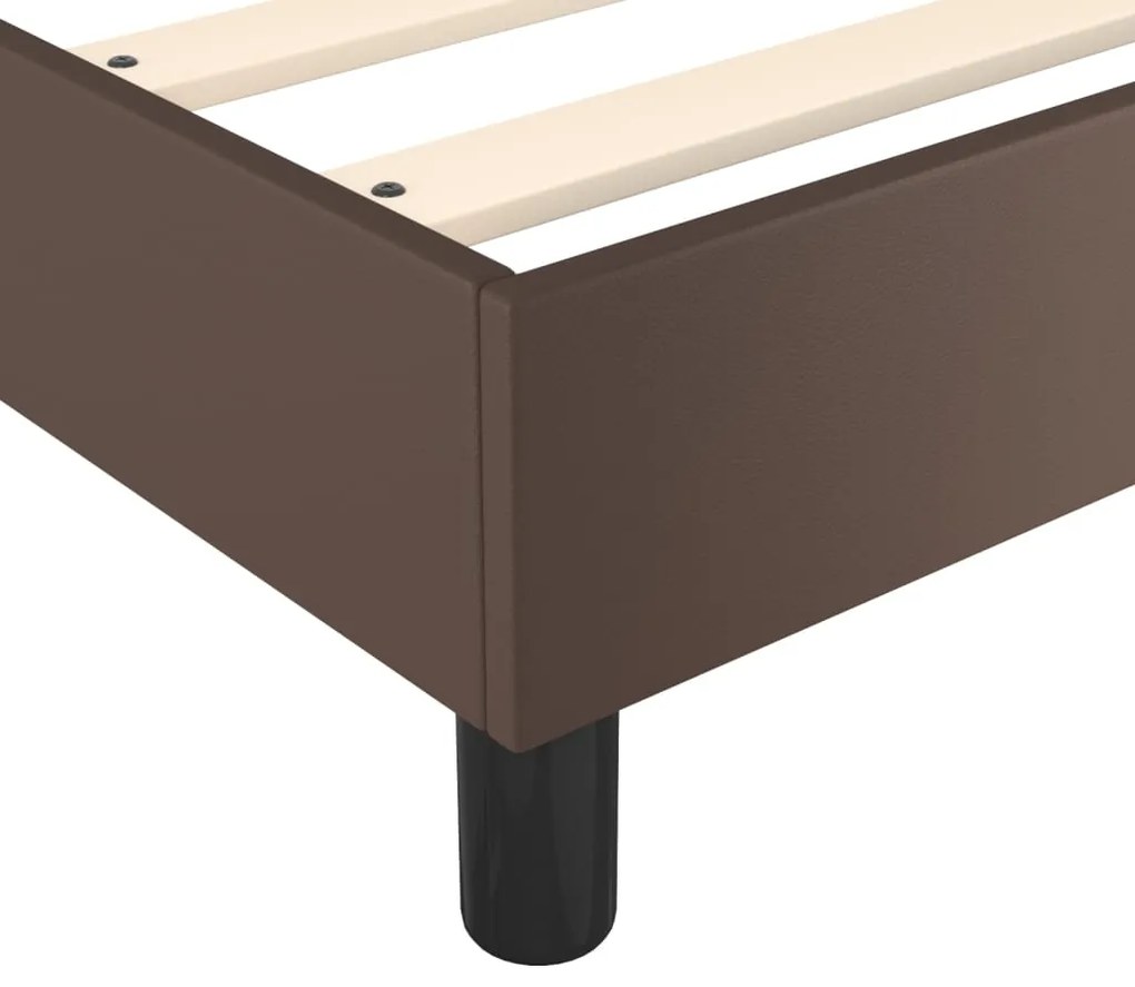 Estrutura de cama 140x200cm couro artificial castanho