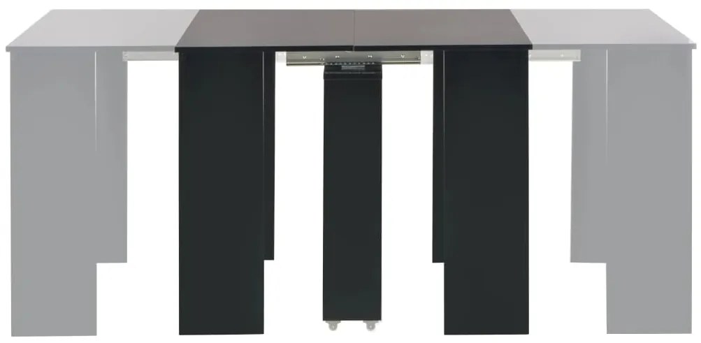 Mesa de jantar extensível 175x90x75 cm preto brilhante