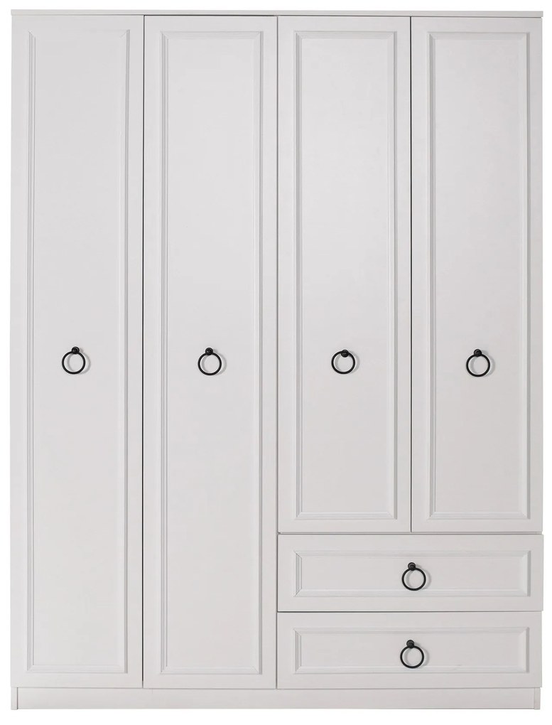 Roupeiro "Victoria Plus" – Branco – 140 x 185 x 52 cm – Design Moderno