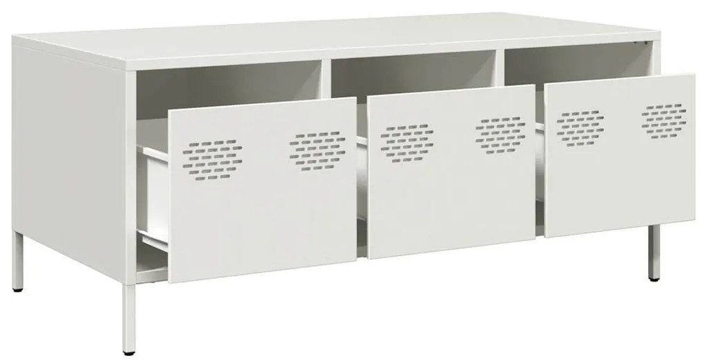 Mesa de centro 101,5x50x43,5 cm aço laminado a frio branco