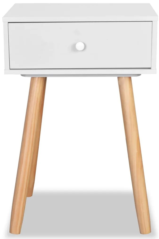 Mesas de cabeceira 2 pcs pinho maciço 40x30x61 cm branco