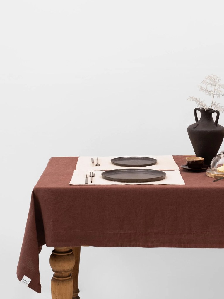 Toalha de mesa em linho Chocolate