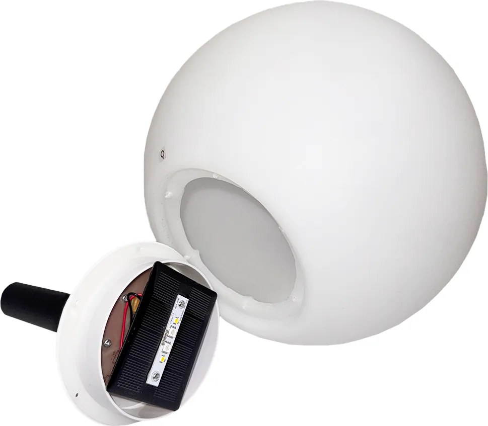 Conjunto de 3 candeeiros de chão para exterior brancos com LED solar IP44 - Ludger