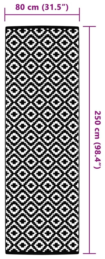 Tapete de exterior 80x250 cm ARAKIL PP cinzento
