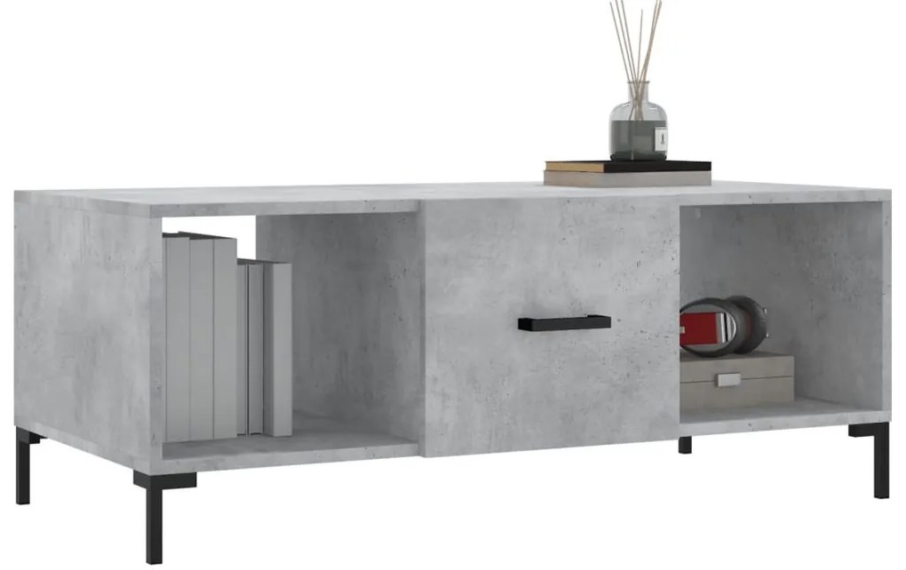 Mesa de centro 102x50x40 cm madeira processada cinza cimento