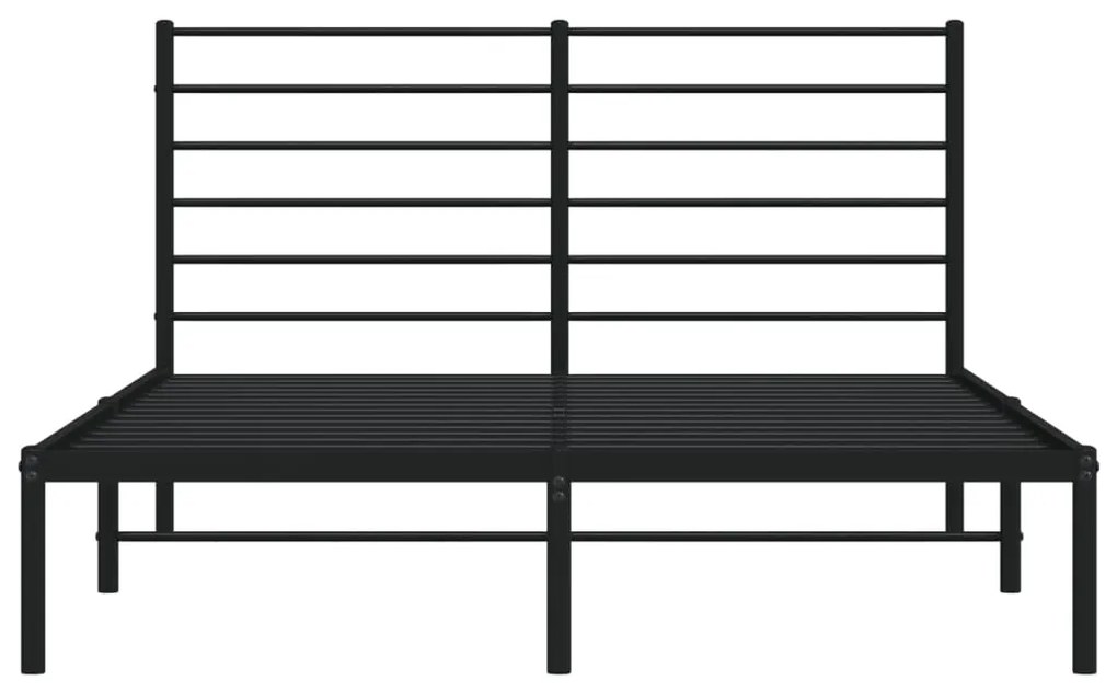 Estrutura de cama com cabeceira 140x200 cm metal preto