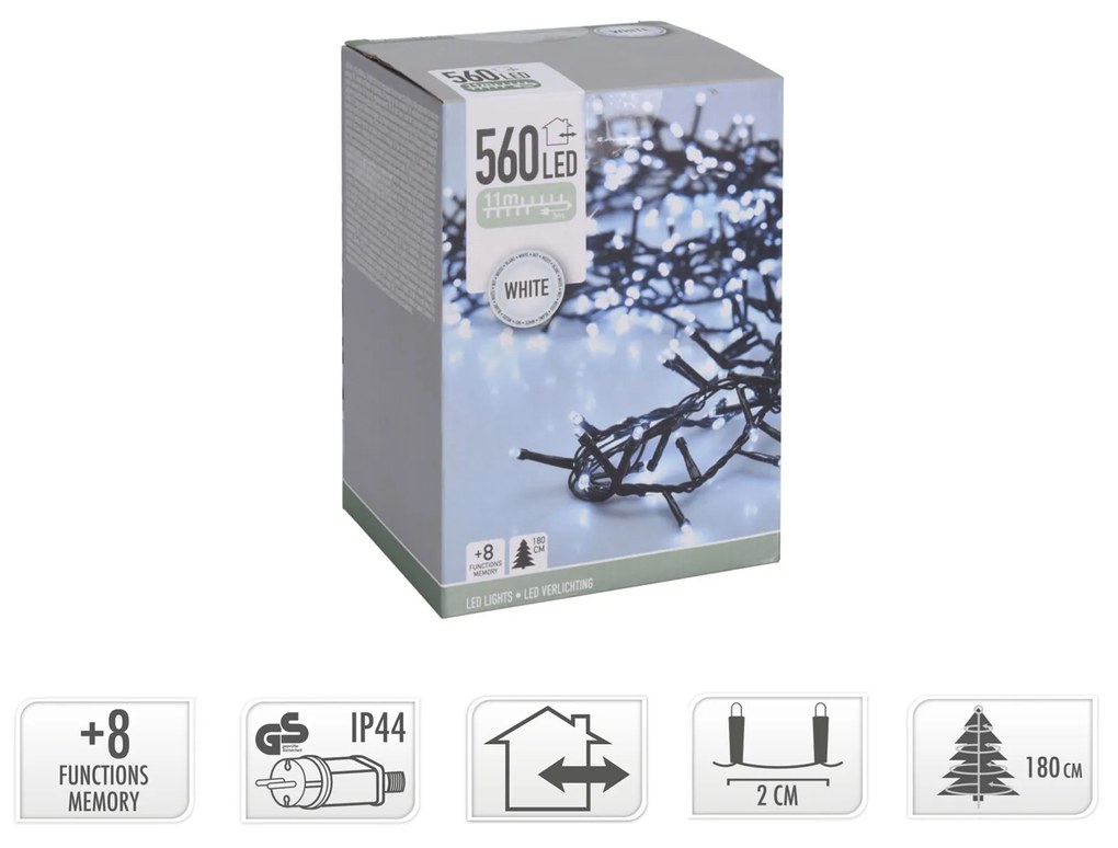Grinalda 560 Leds Luz Fria 11M