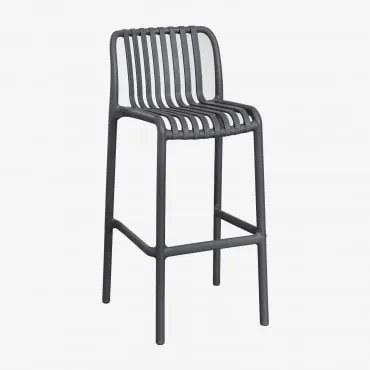 Pack De 2 Bancos Altos De Jardim Empilháveis Em Polipropileno Wendell Cinza Grafito & ↑75 Cm - Sklum