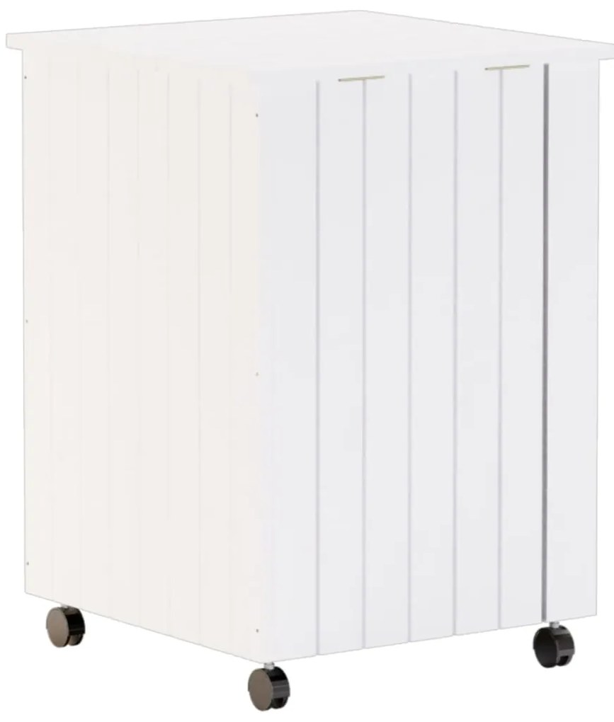 Cesto de roupa com rodas RANA 45x45x64 cm pinho maciço branco