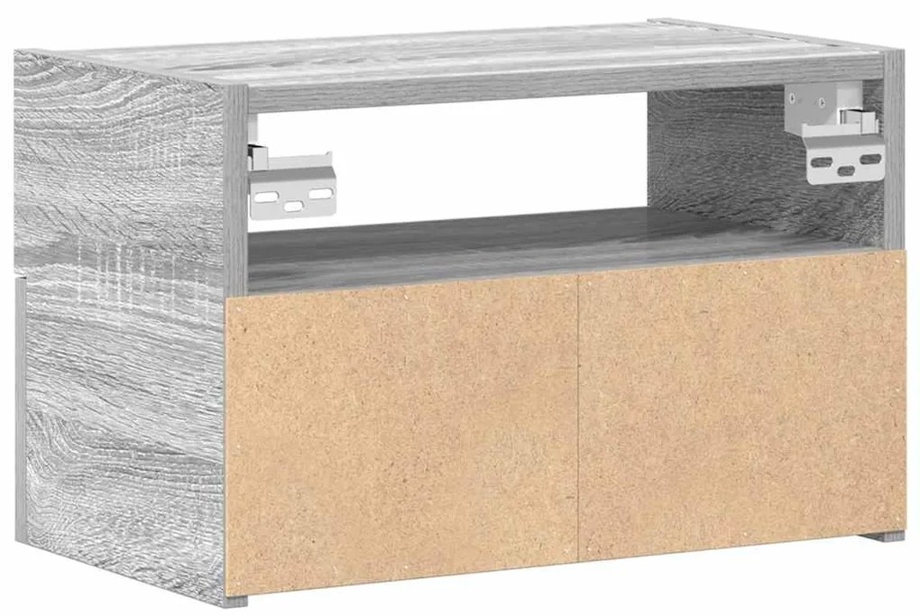 Mesa de cabeceira de parede 45x26x28,5 cm cinzento sonoma