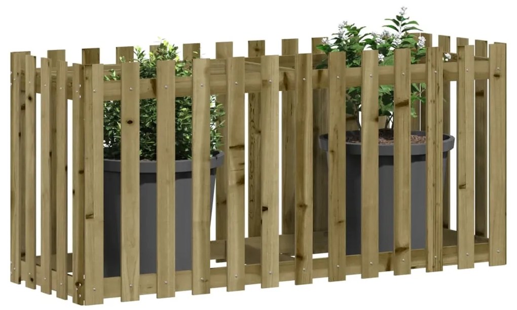 Canteiro elevado c/ design cerca 150x50x70 cm pinho impregnado
