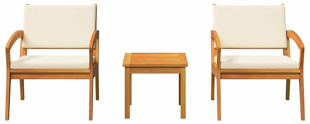 Conjunto de Bistro de 3 Peças da com Almofadas - Feito de Madeira de A