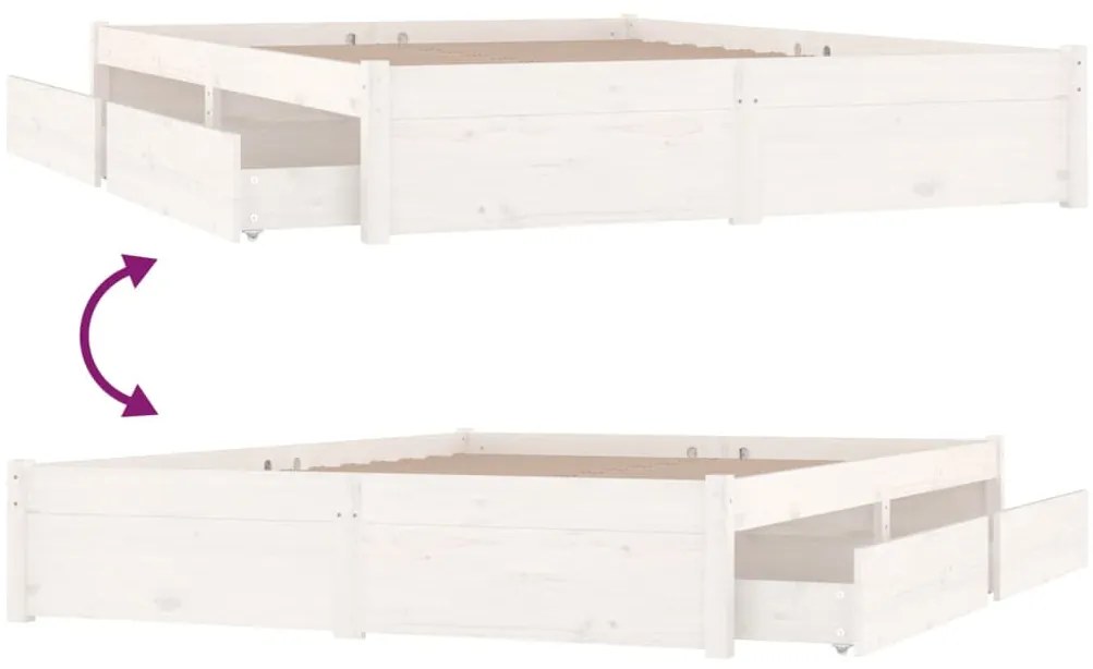 Estrutura de cama com gavetas 120x200 cm branco