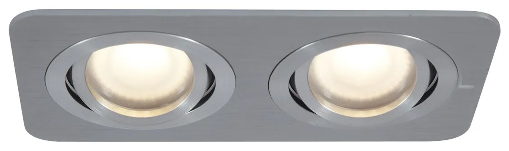 Conjunto de 6 focos embutidos arredondados cor de chumbo GU10 50mm ajustáveis IP44 2-Lights - Alberto