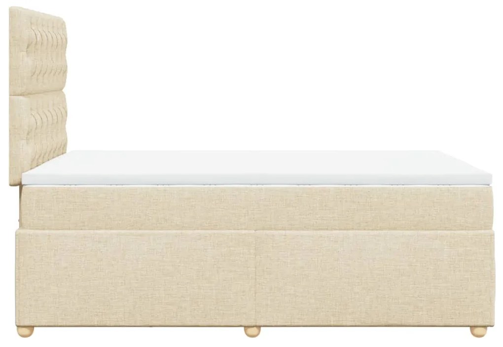 Cama boxspring com colchão 120x190 cm tecido cor creme