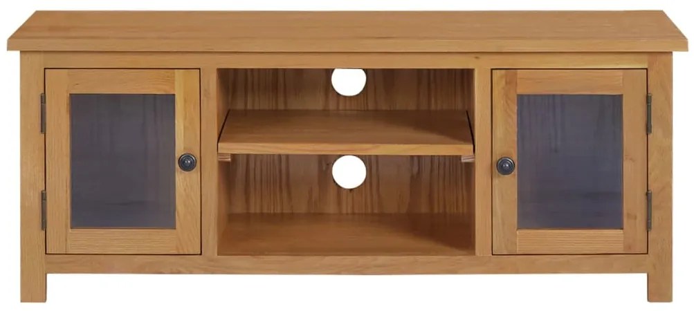Móvel de TV 110x35x44 cm madeira de carvalho maciça