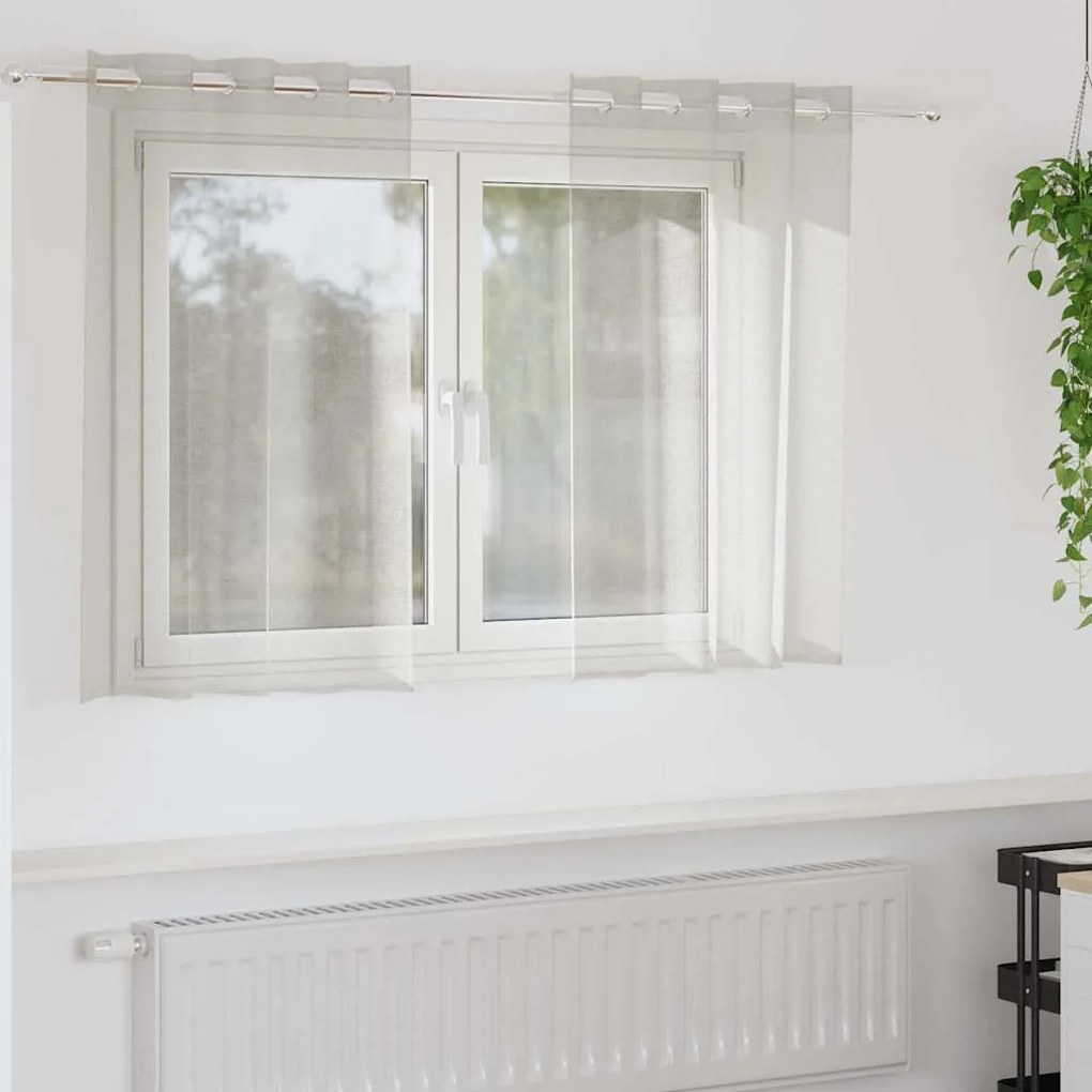 vidaXL Cortina de Voile 2 pcs Creme 140 x 140 cm Poliéster