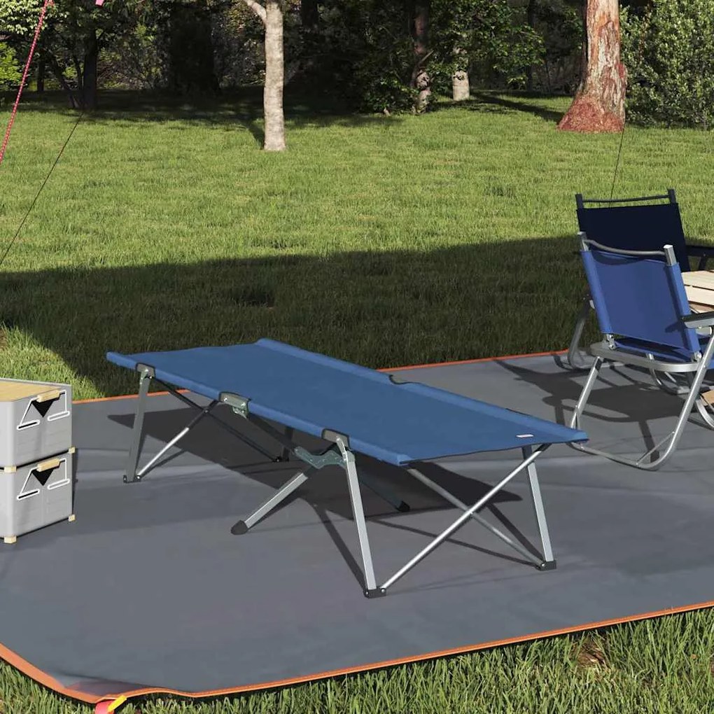 vidaXL Cama de Camping Dobrável Azul 62 x 194 x 42 cm Tecido Oxford