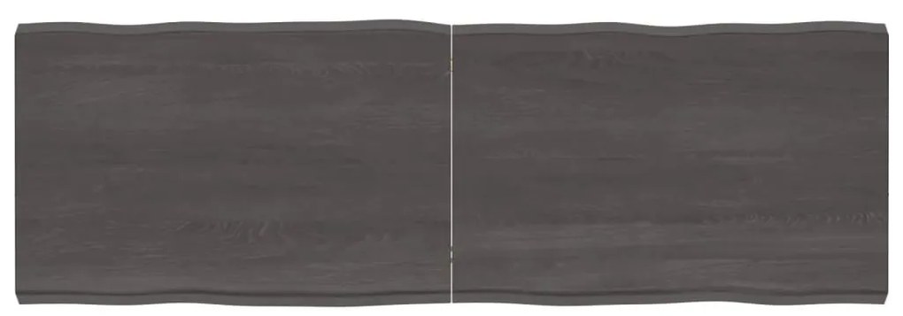 vidaXL Tampo de mesa com bordas vivas maciço tratado castanho-escuro