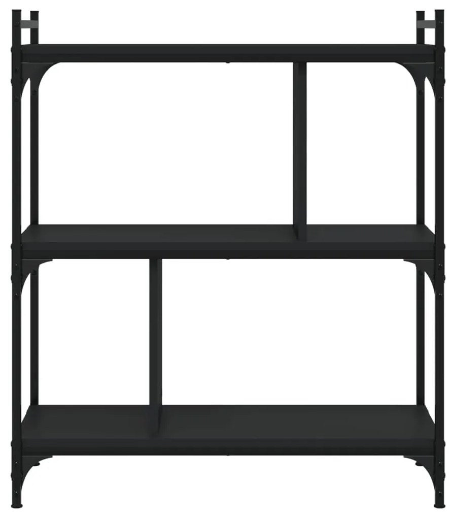 Estante c/ 3 prateleiras 76x32x88 cm derivados madeira preto