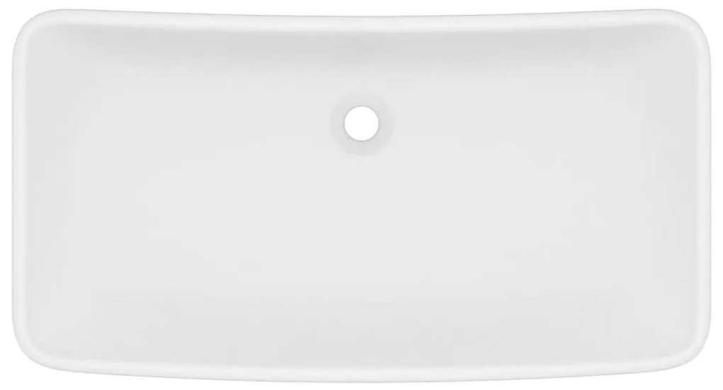 Lavatório luxuoso retangular 71x38 cm cerâmica branco mate