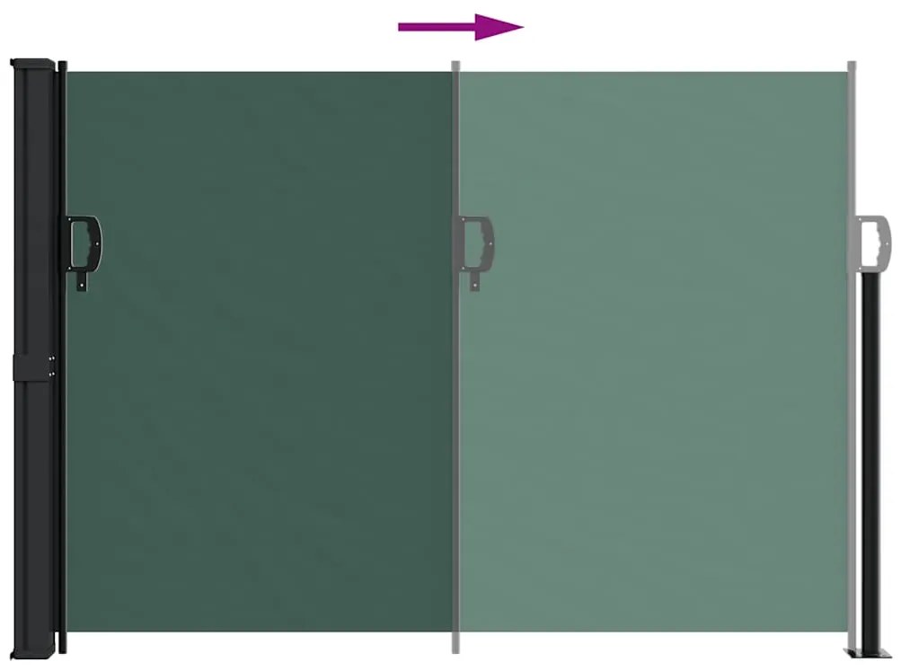 Toldo lateral retrátil 140x600 cm verde-escuro