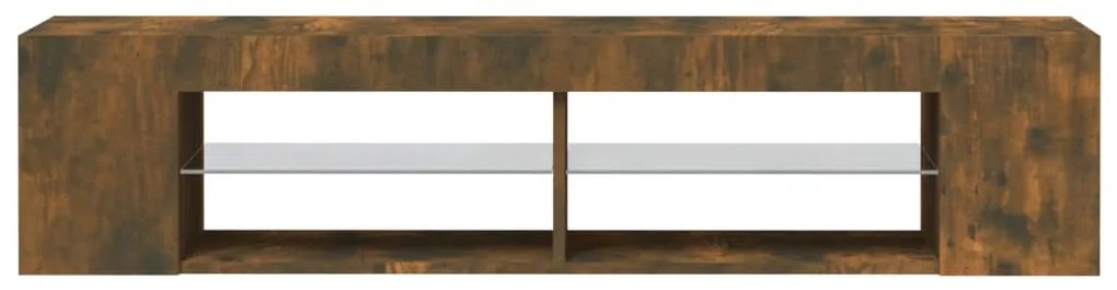 Móvel de TV com luzes LED 135x39x30 cm cor carvalho fumado