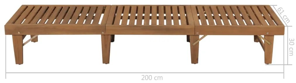 Espreguiçadeira dobrável com almofadão madeira acácia maciça