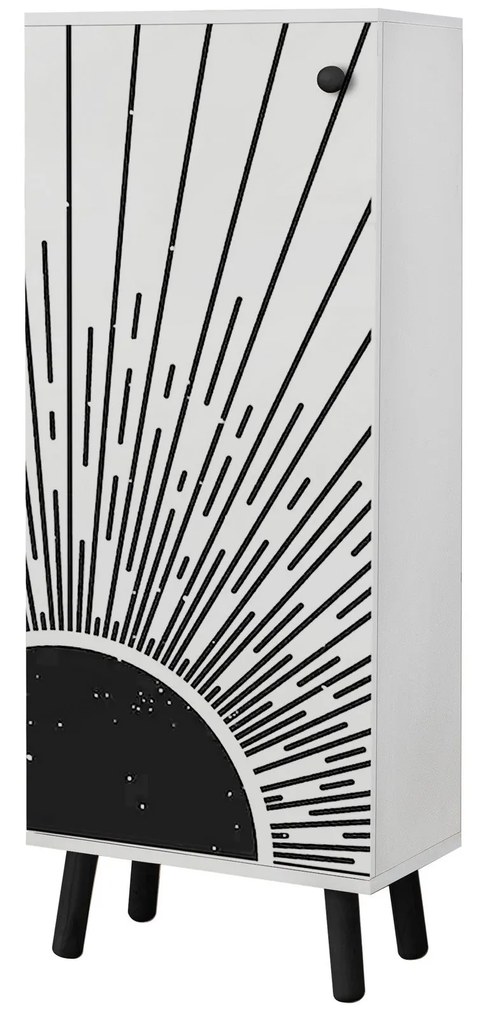 Sapateira Vegas – Branco/Preto – 50 cm x 135 cm x 38 cm
