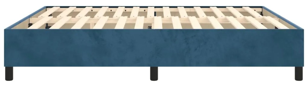 Estrutura de cama sem colchão 160x200 cm veludo azul-escuro