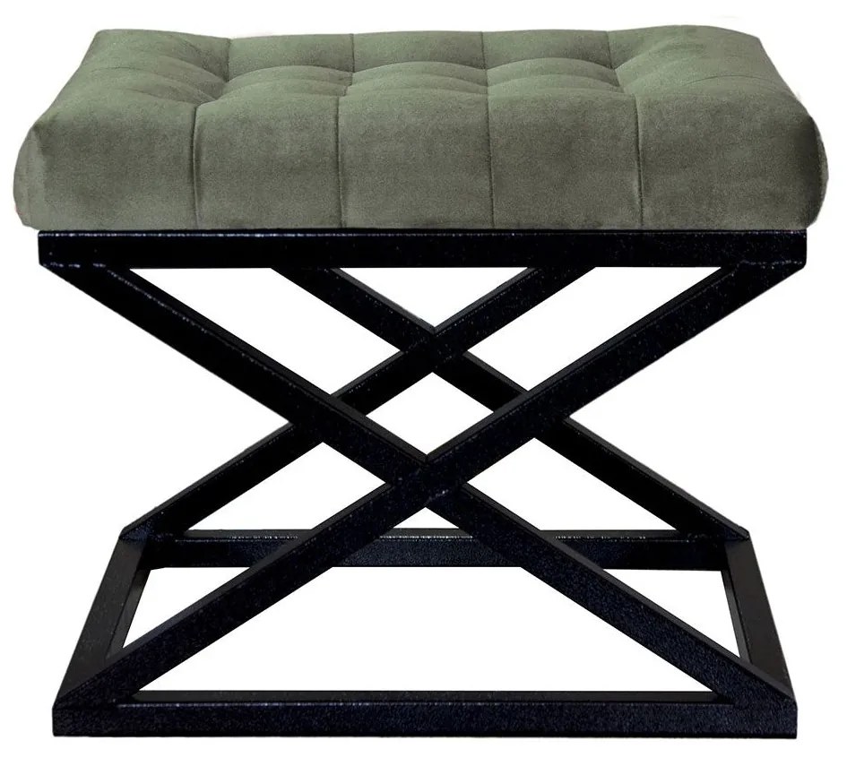 Pouffe Capraz – Preto e Verde – 50 cm x 42 cm x 40 cm