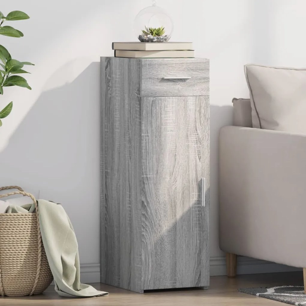 vidaXL Aparador 30x42,5x93 cm derivados de madeira cinzento sonoma
