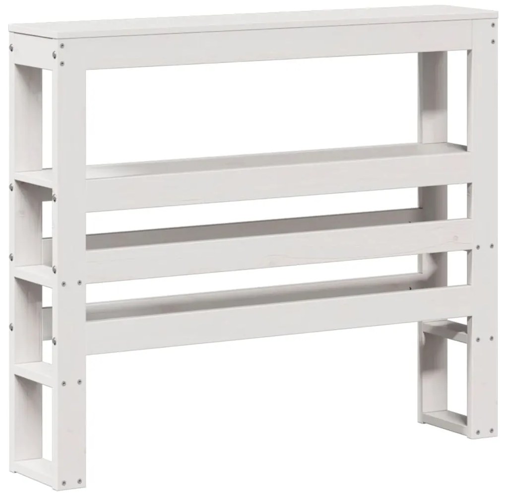 Estrutura de cama com cabeceira 90x190 cm pinho maciço branco
