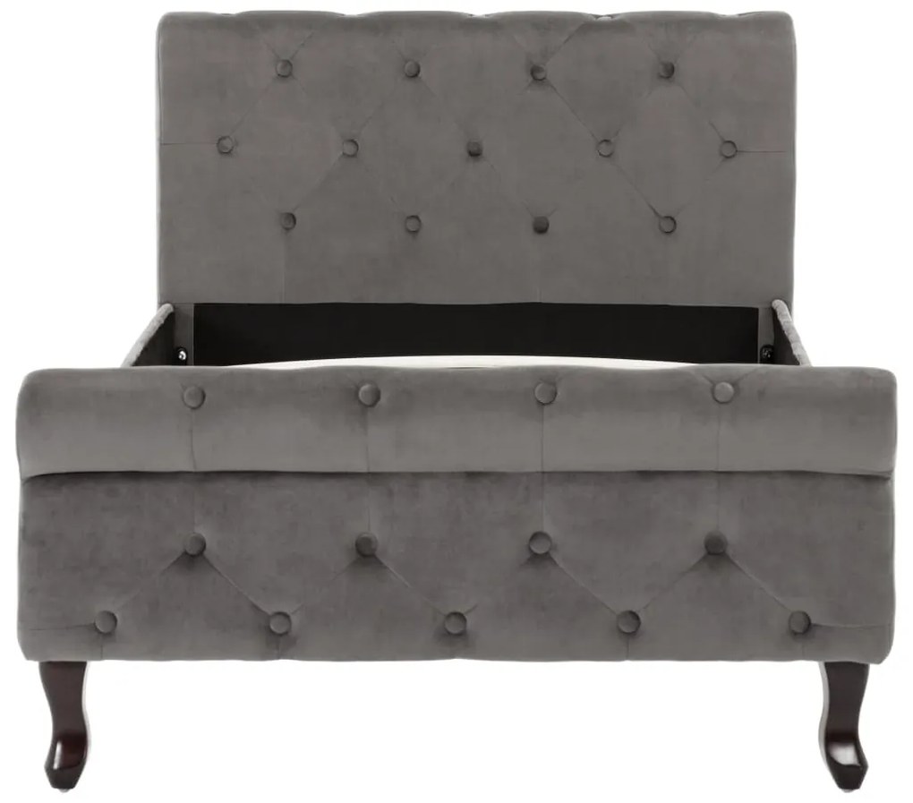 Estrutura de cama 90x200 cm veludo cinzento