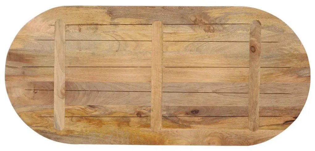 Tampo de mesa oval 110x40x3,8 cm madeira de mangueira maciça