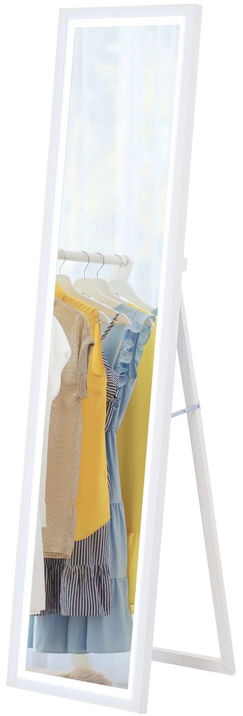 Espelho de Pé com Luz LED 40x160 cm Espelho de Corpo Inteiro com Ilumi