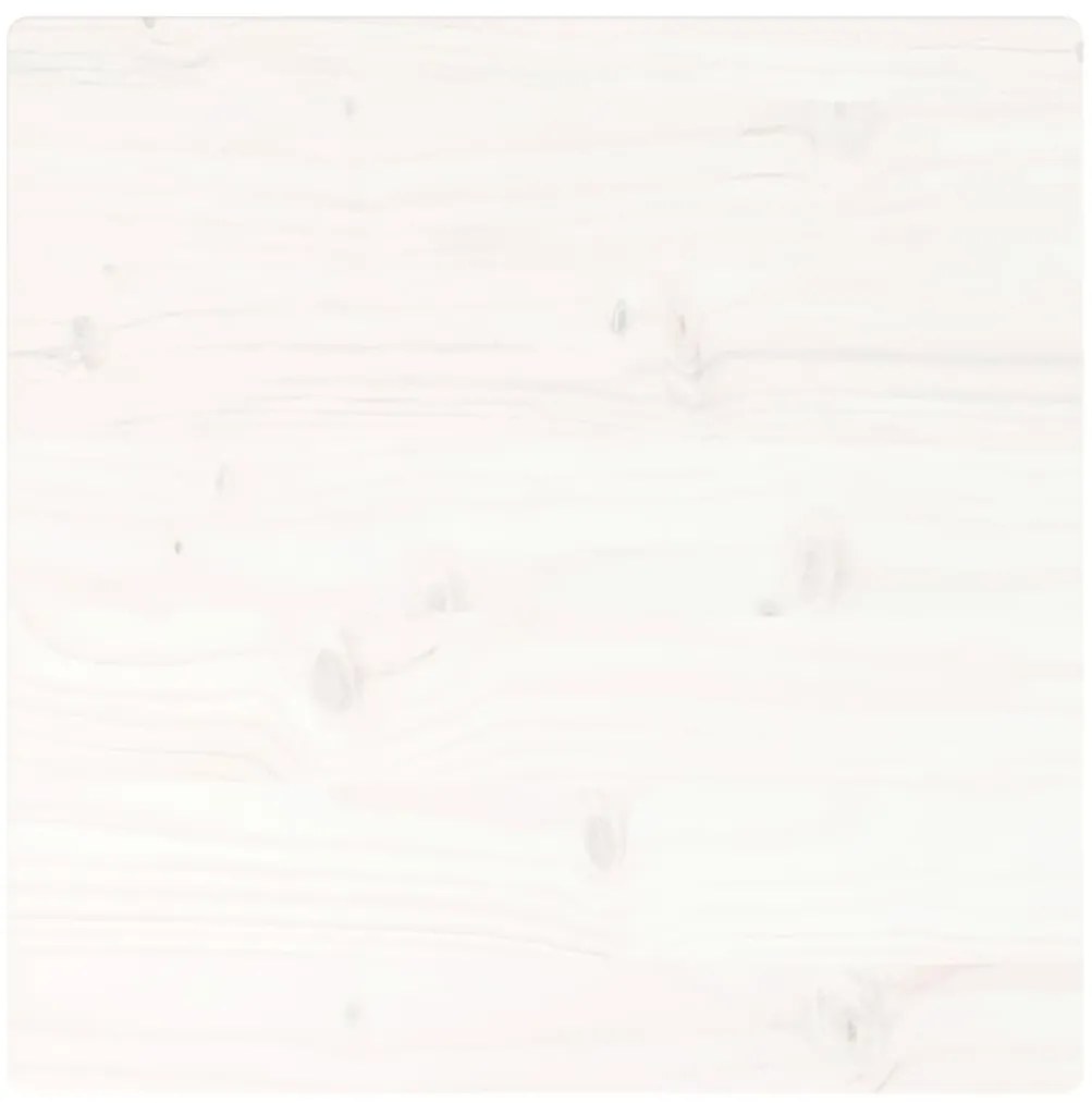 Tampo de mesa quadrado 40x40x2,5 cm pinho maciço branco