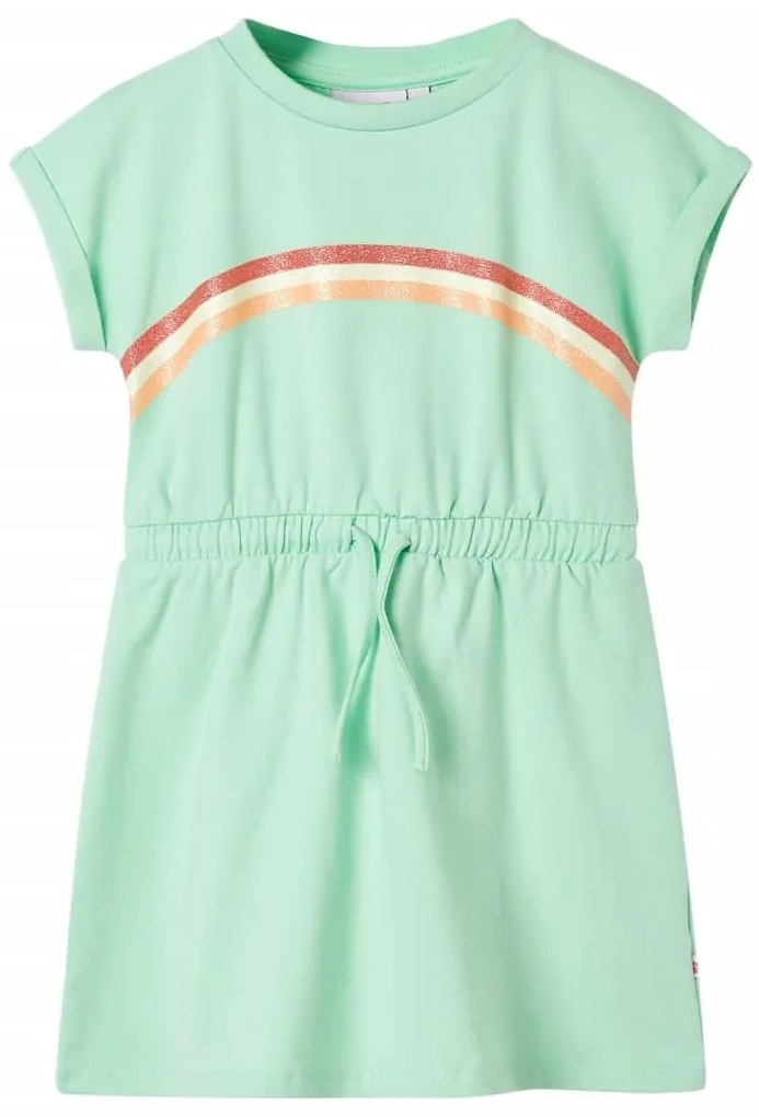 Vestido de criança com cordão verde brilhante 128