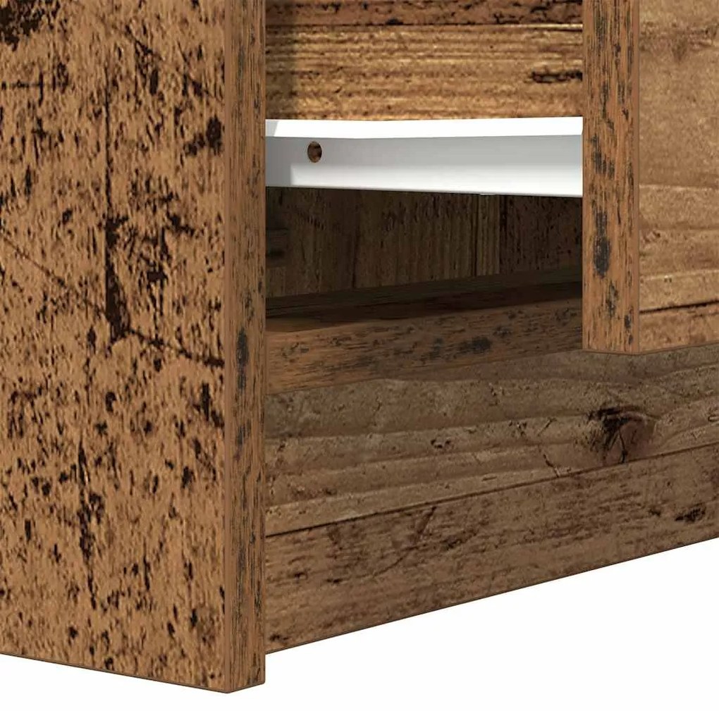 Mesas de cabeceira com 2 gavetas 2 pcs 38x34x80cm madeira velha