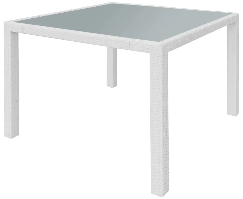 5 pcs conjunto de jantar para exterior vime branco nata