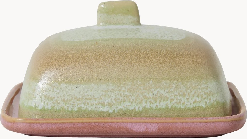 Manteigueira artesanal com vidrado reativo 70's