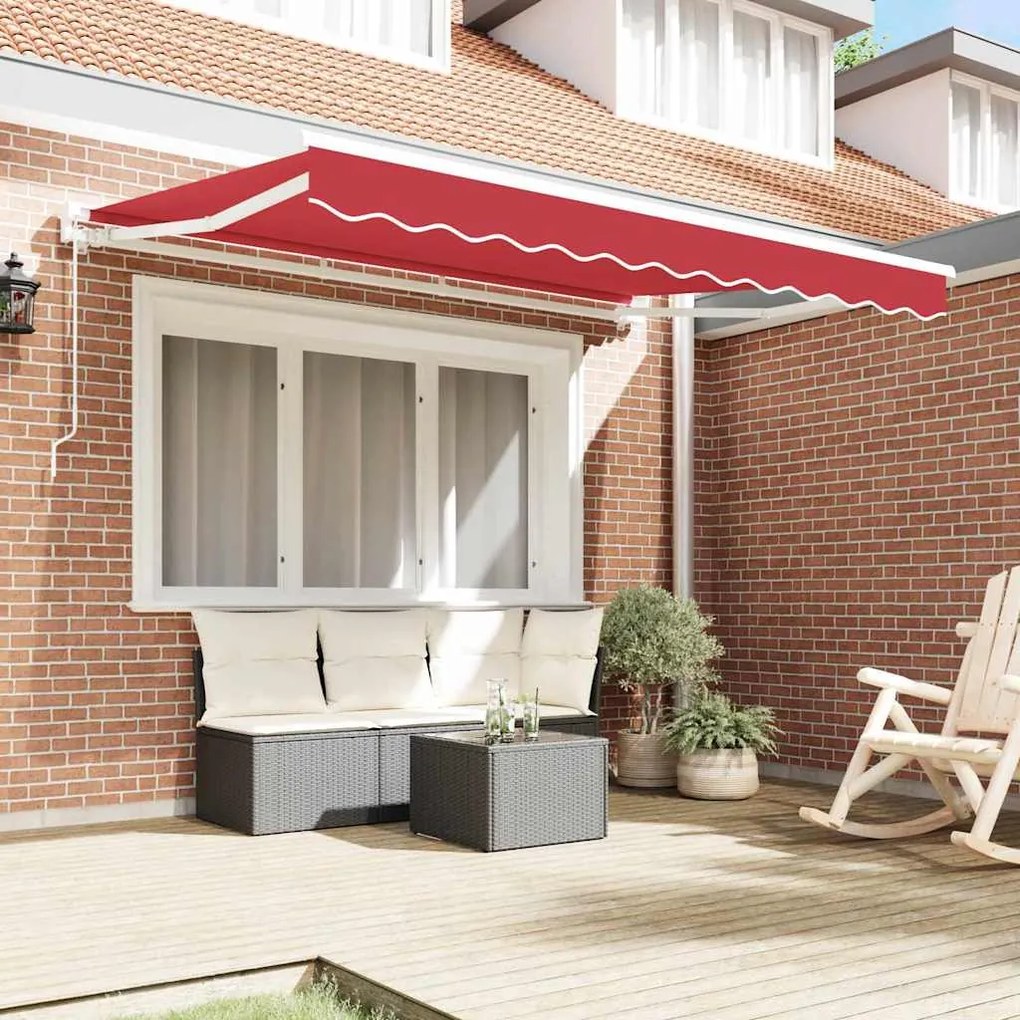 Toldo Retrátil Manual Vermelho 350x200 cm