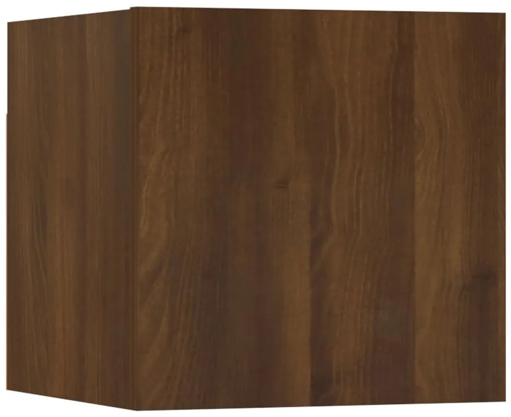 Conjunto móveis de TV 8pcs madeira processada carvalho castanho