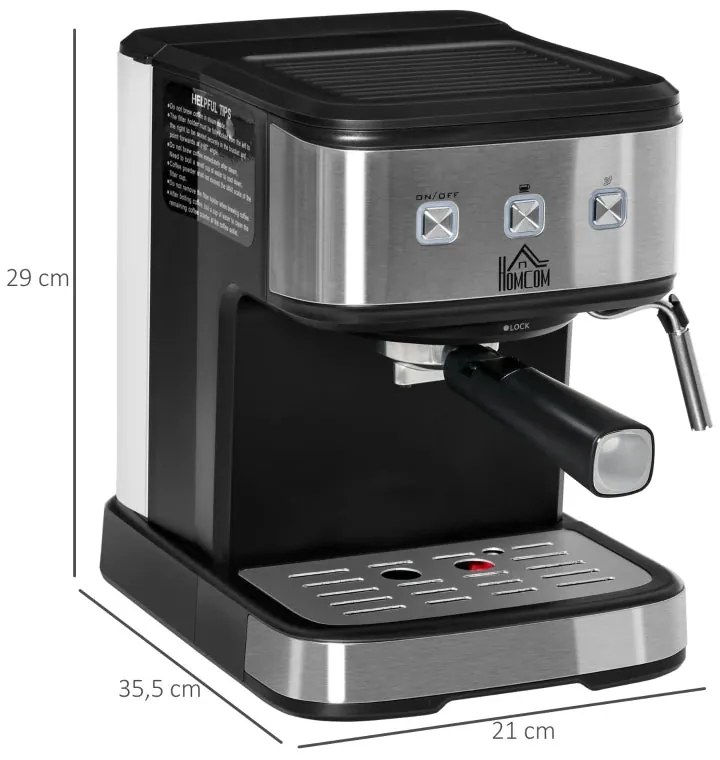 Máquina de Café com Espumador de Leite - 15 Bar - 850W
