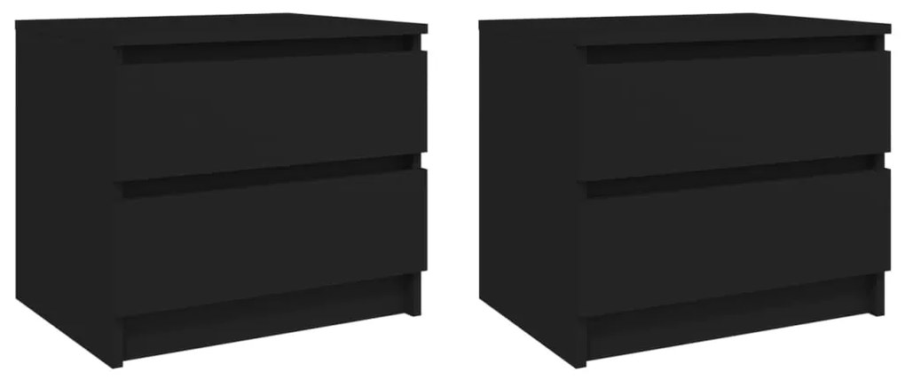 vidaXL Mesas de cabeceira 2 pcs 50x39x43,5 cm derivados madeira preto