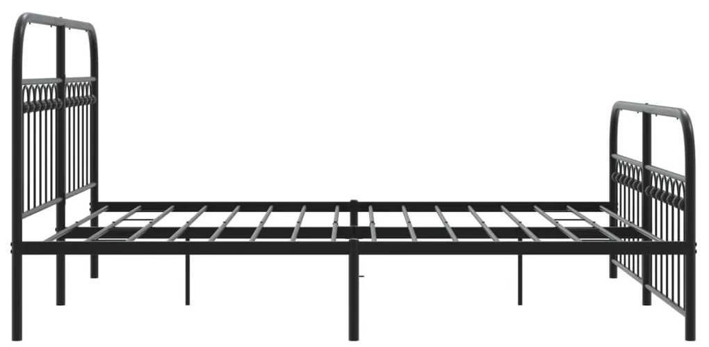 Estrutura de cama com cabeceira e pés 150x200 cm metal preto