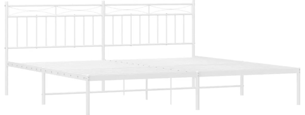 Estrutura de cama com cabeceira 200x200 cm metal branco