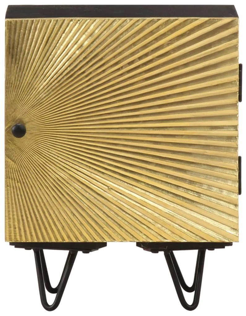 Mesa de cabeceira c/ frente bronze 40x30x50 cm mangueira maciça